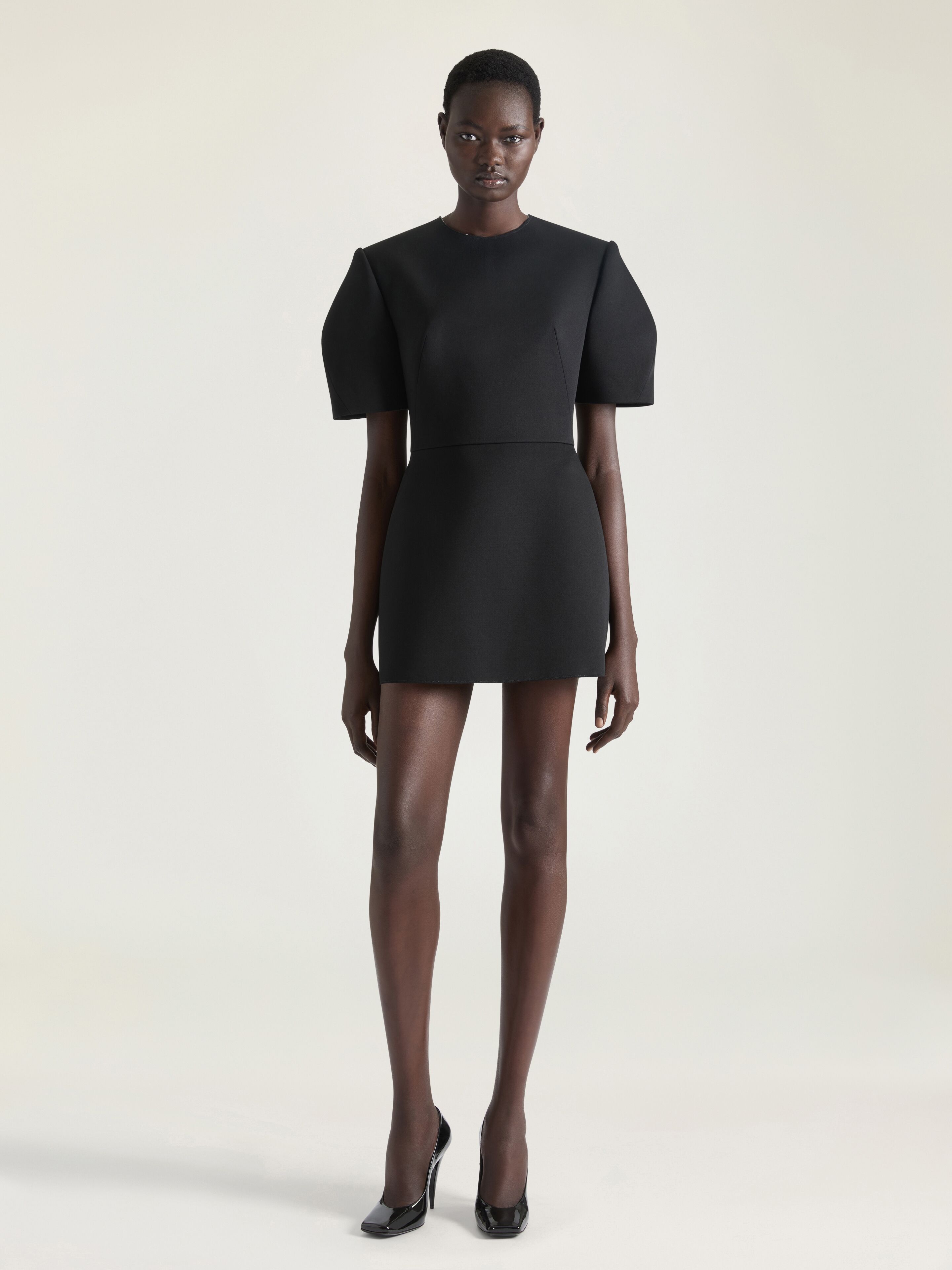 Cocoon mini dress in wool